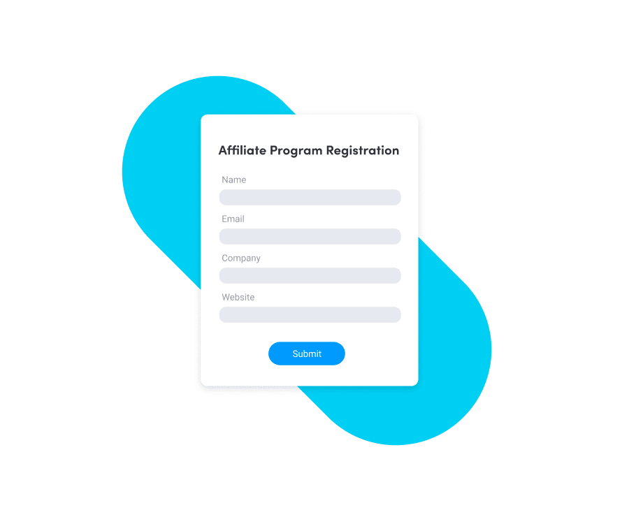 Graphic of an Affiliate Program Registration form.